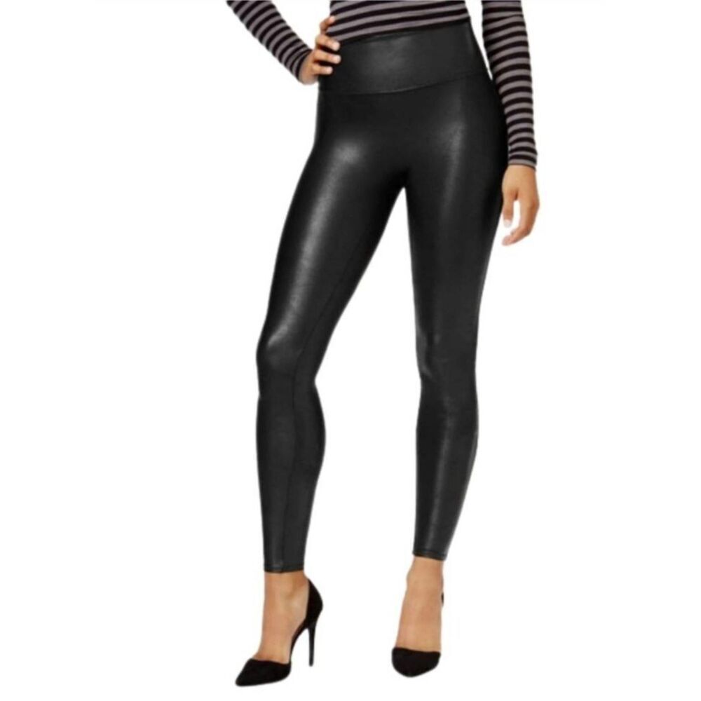 SPANX Ready To Wow Faux Leather Leggings Size Large
